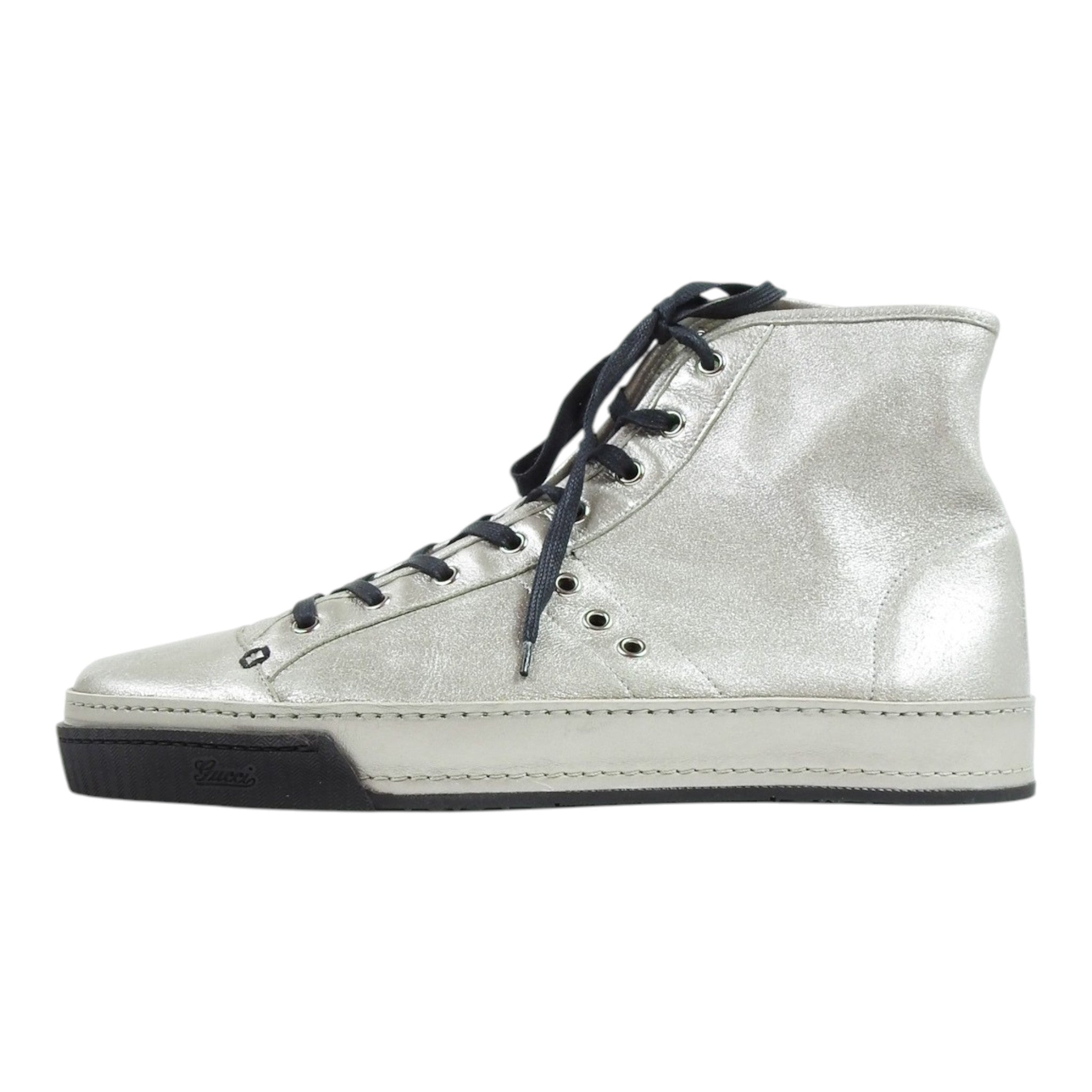 Gucci Silver High Top Sneakers Size 11