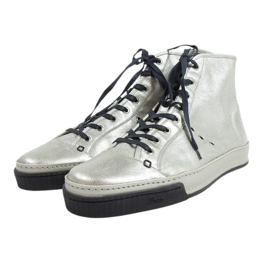 Gucci Silver High Top Sneakers Size 11