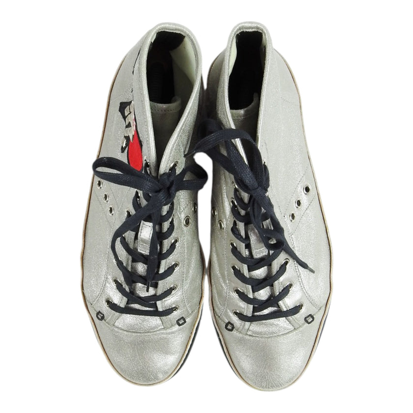 Gucci Silver High Top Sneakers Size 11