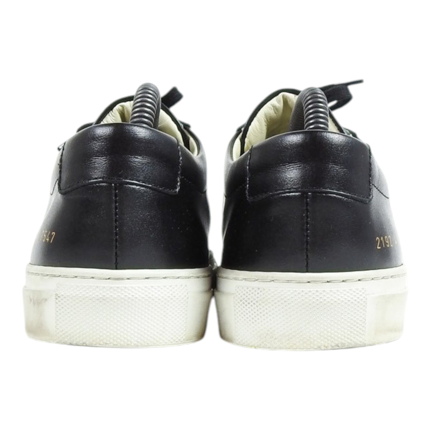 Common Projects Black Low Top Leather w/ White Sole Sneaker Size 41