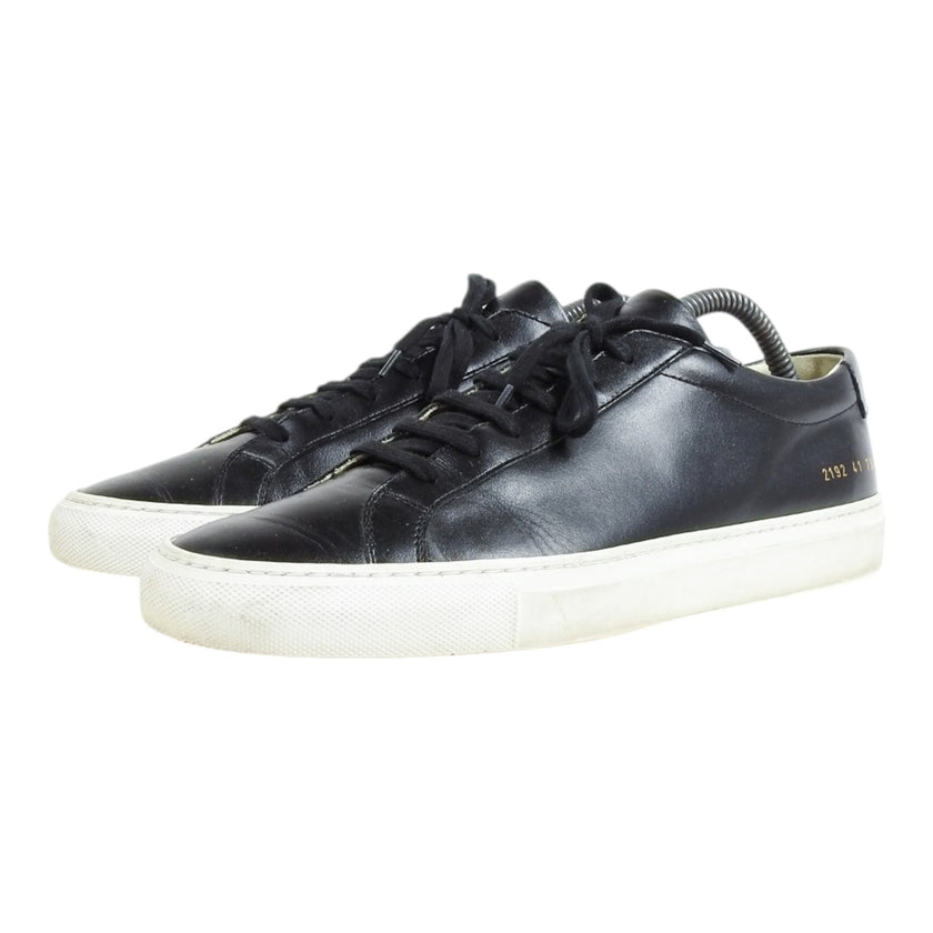 Common Projects Black Low Top Leather w/ White Sole Sneaker Size 41