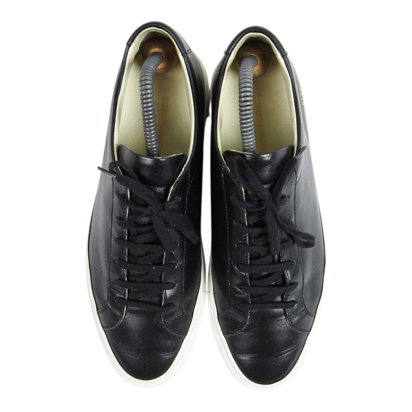 Common Projects Black Low Top Leather w/ White Sole Sneaker Size 41