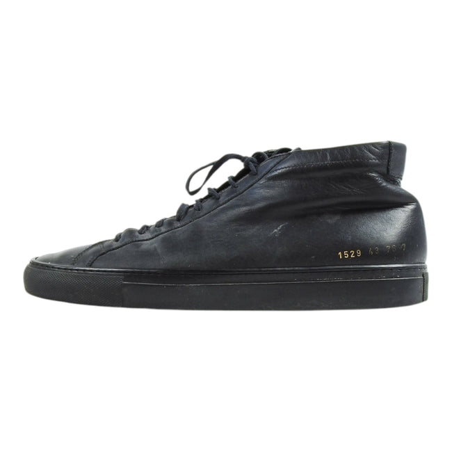 Common Projects Black High Top Leather Sneaker Size 43
