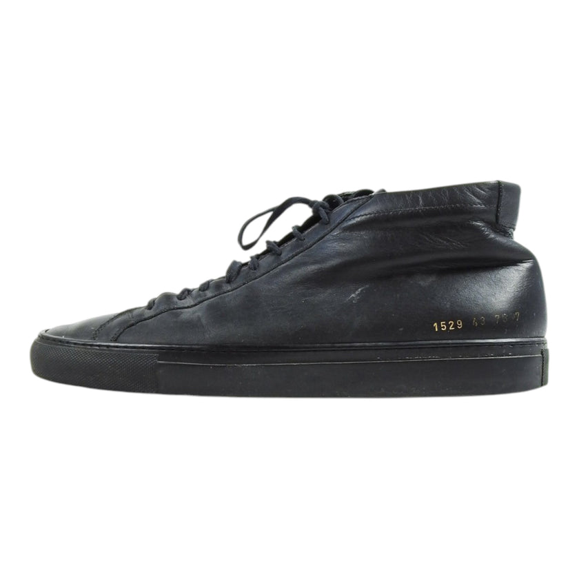 Common Projects Black High Top Leather Sneaker Size 43