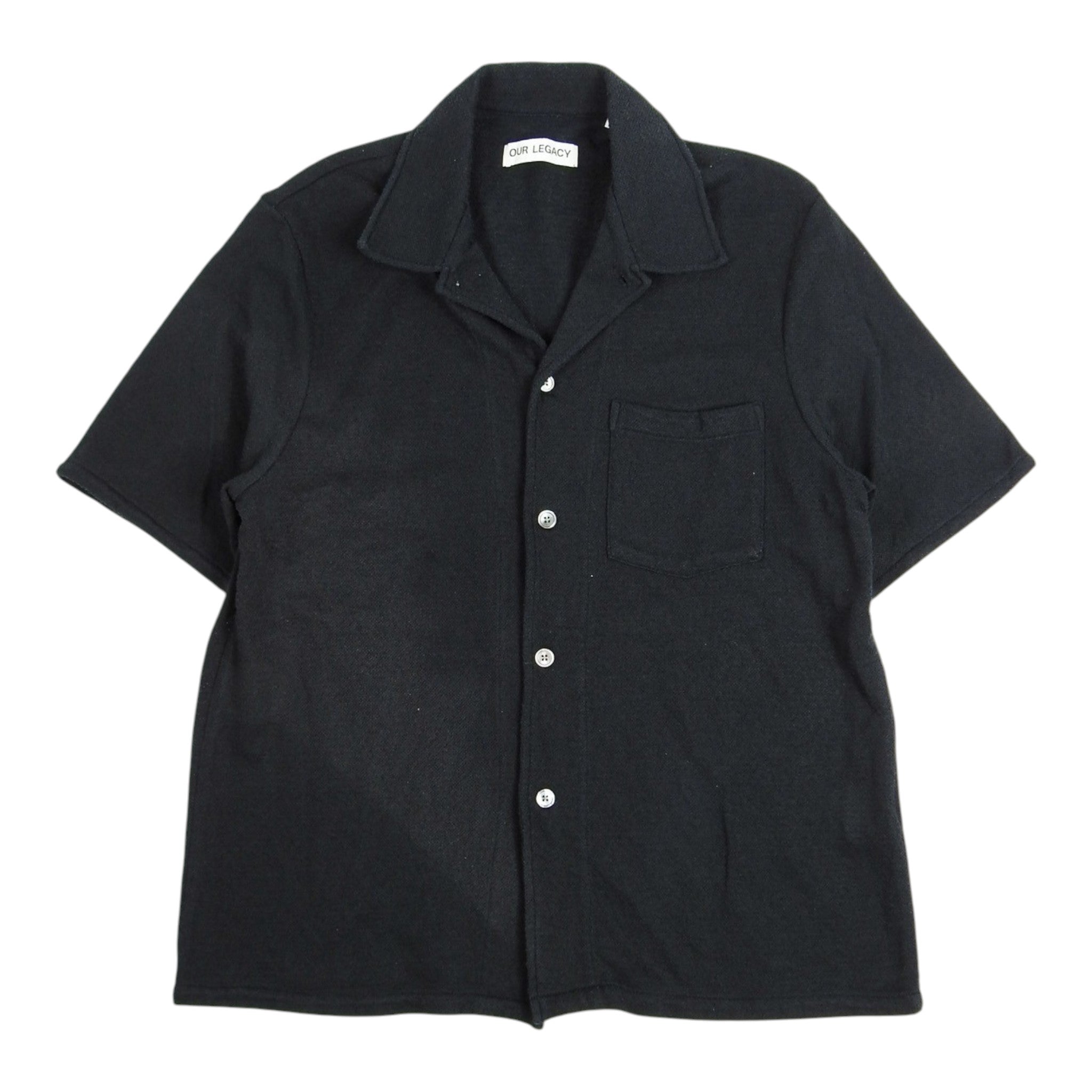 Our Legacy Black Terrycloth Camp Shirt Size 50