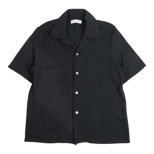 Our Legacy Black Terrycloth Camp Shirt Size 50