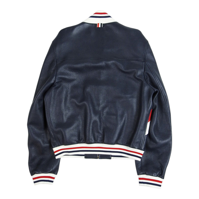 Thom Browne Leather Varsity Jacket Size 3