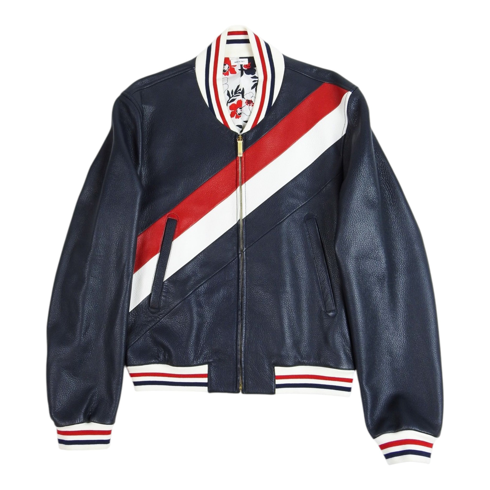 Thom Browne Leather Varsity Jacket Size 3