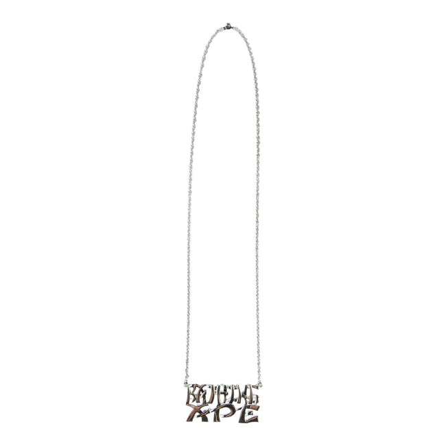 BAPE Bamboo Font Silver Necklace + Ring Set