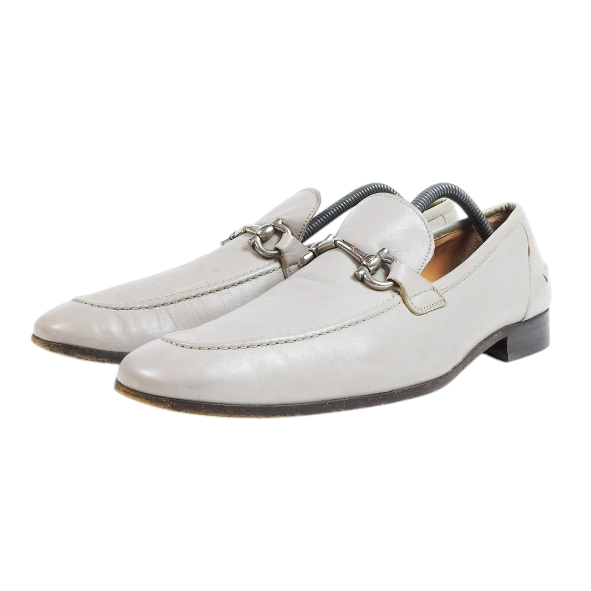 Ferragamo Grey Horsebit Loafers Size 11.5