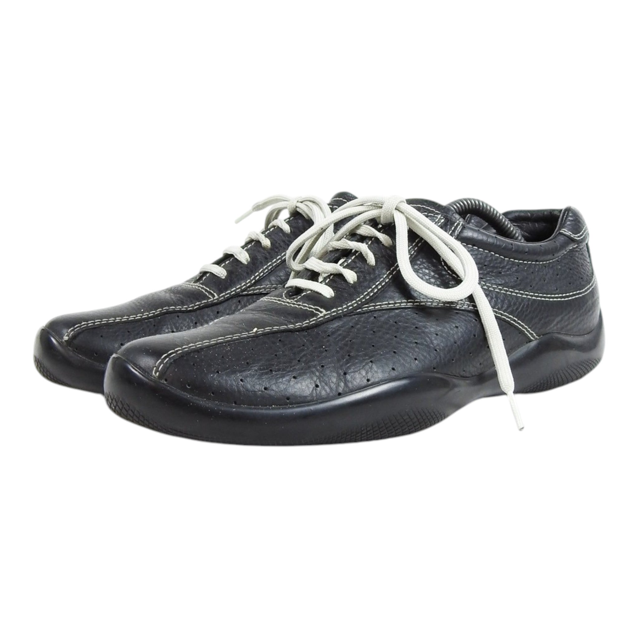 Prada Pebbled Leather Bowling Sneaker Size 11.5