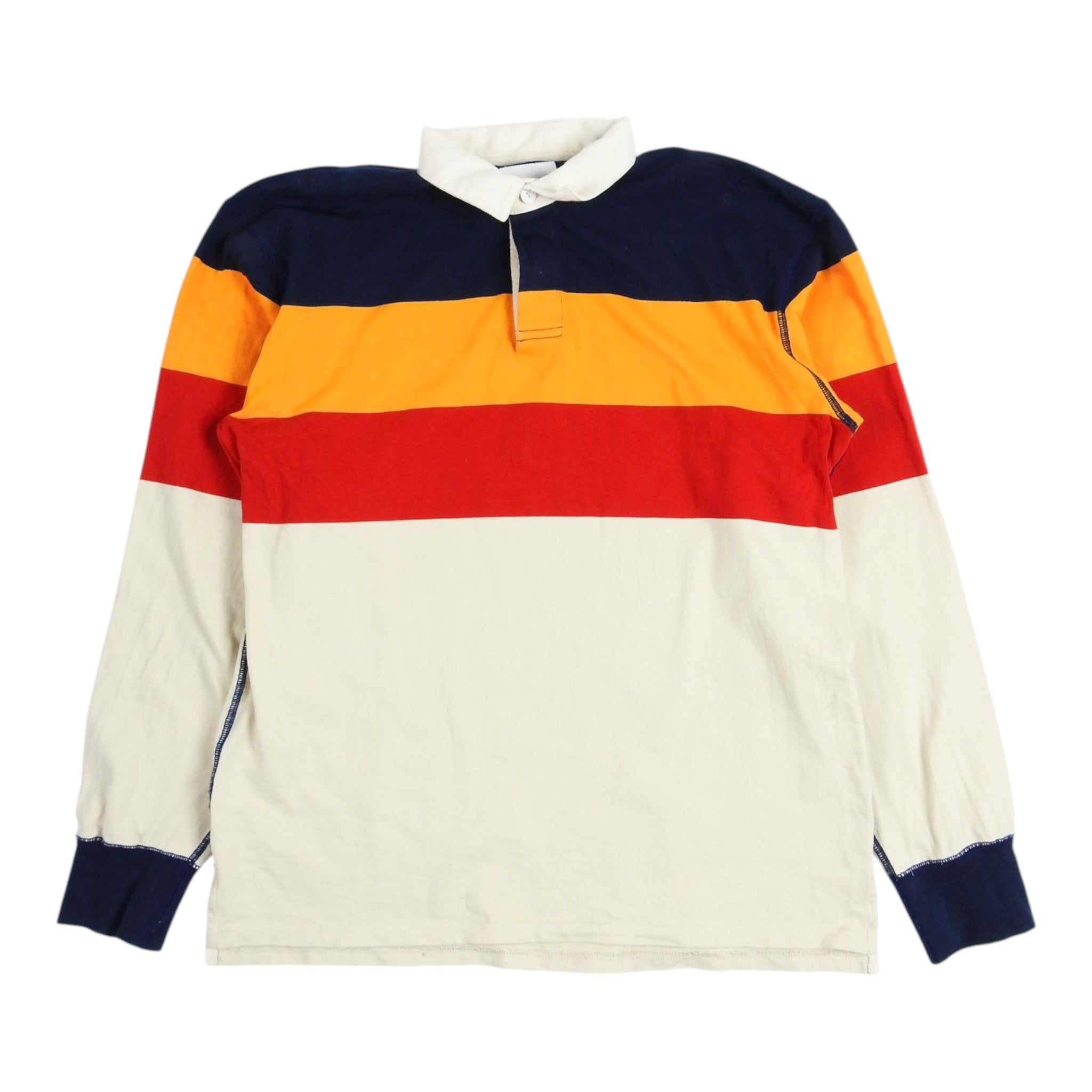 Drake's Striped LS Polo Shirt Size Large