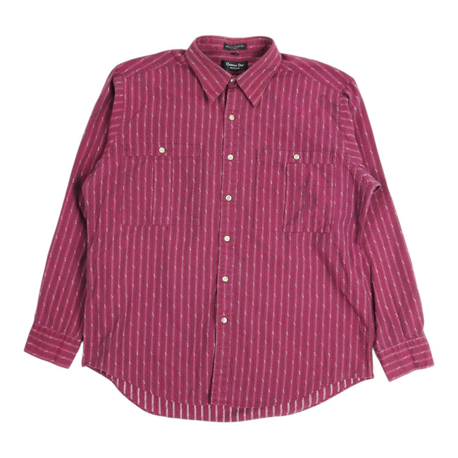 Christian Dior Monsieur Burgundy Patterned Shirt Size Large