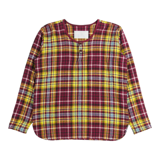 Mountain Research Collarless Flannel LS Polo Shirt Size Small