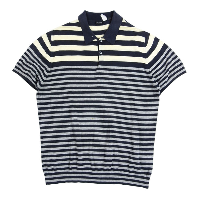 Paul Smith Striped Knit SS Polo Shirt Size Large