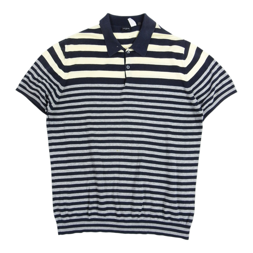 Paul Smith Striped Knit SS Polo Shirt Size Large