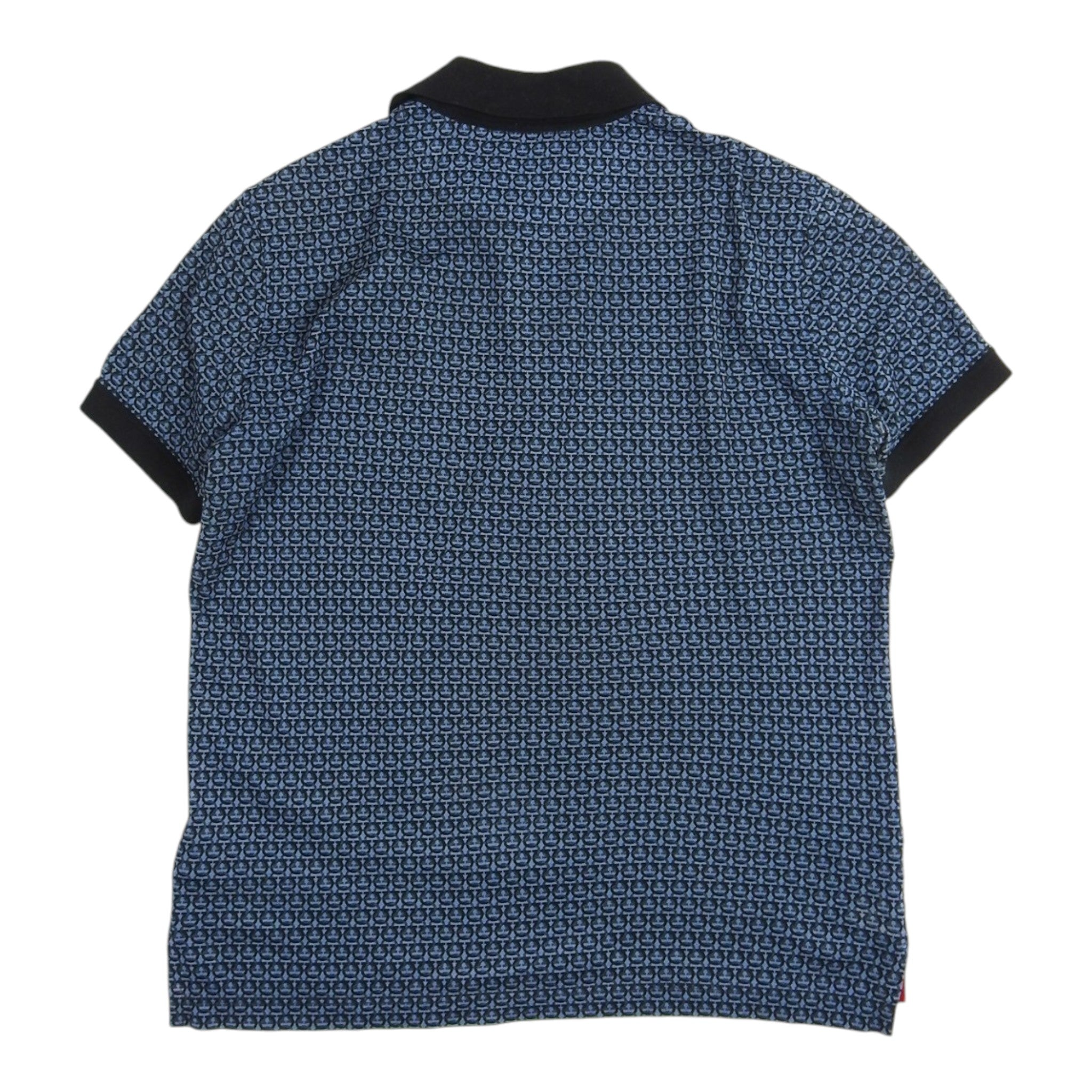Salvatore Ferragamo Blue Circle Pattern SS Polo Shirt Size Medium