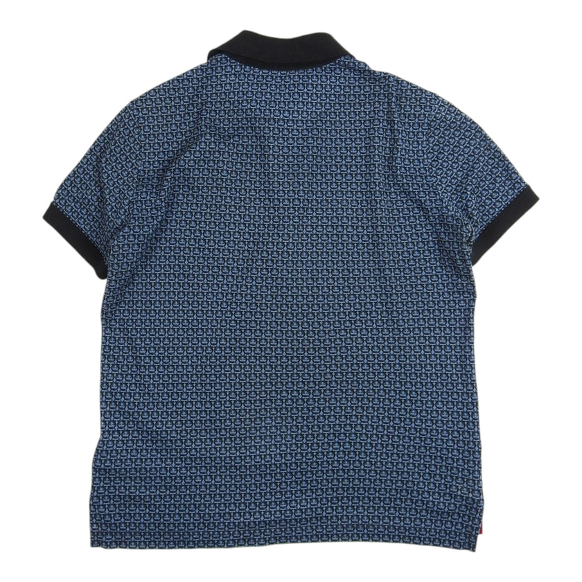 Salvatore Ferragamo Blue Circle Pattern SS Polo Shirt Size Medium