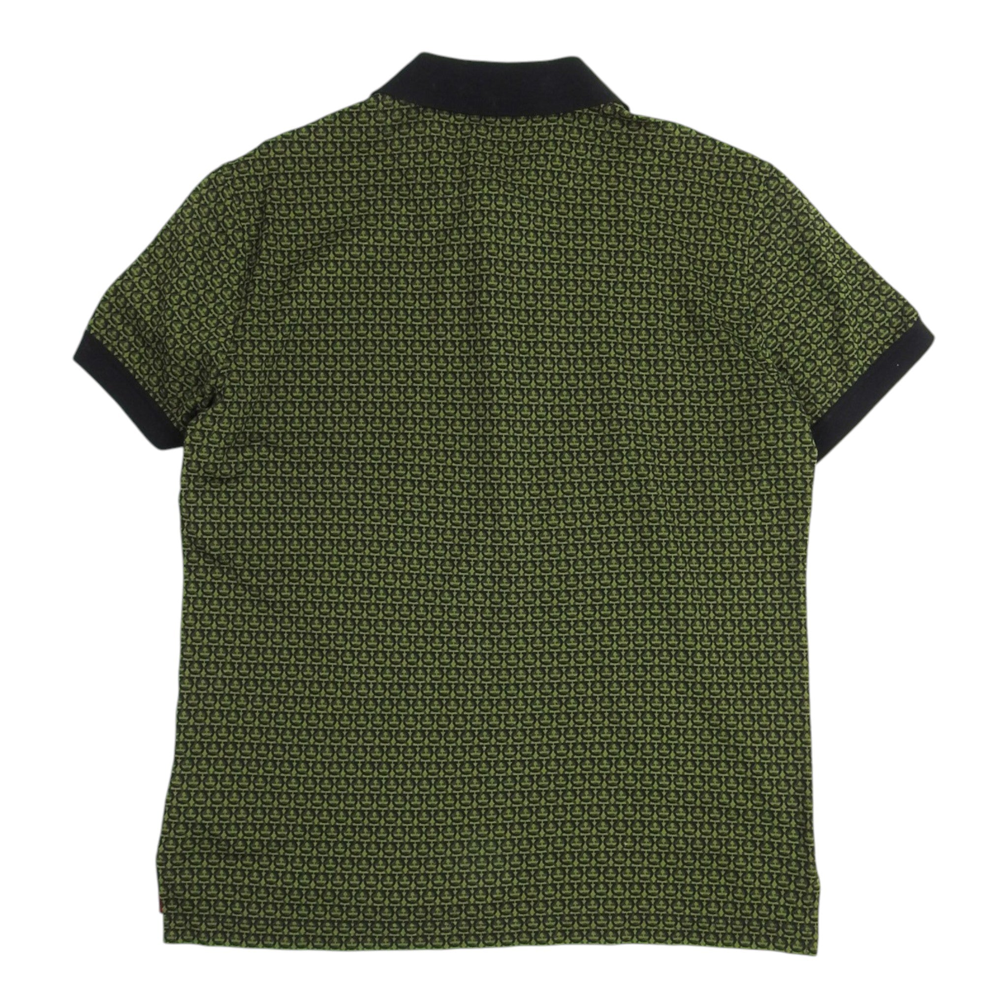 Salvatore Ferragamo Green Circle Pattern SS Polo Shirt Size Medium