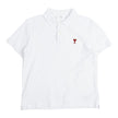 AMI Paris White SS Polo Shirt Size Medium