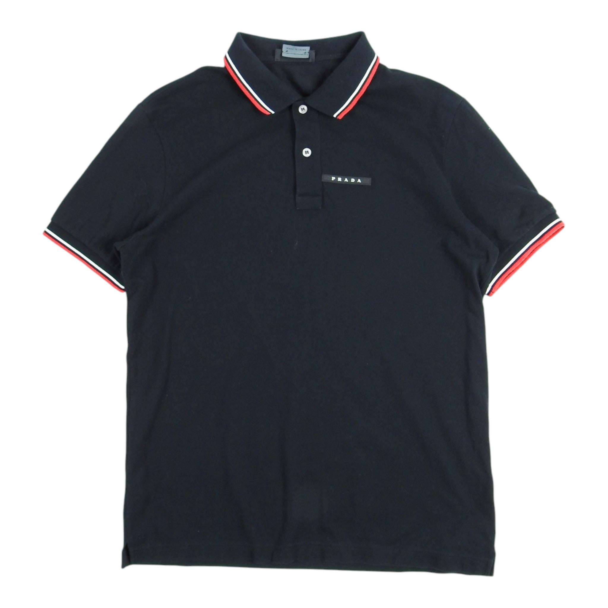 Prada Black SS Polo Shirt Size Large