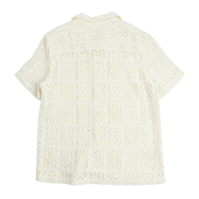 Saturdays NYC SS Crochet Camp Shirt Size Medium
