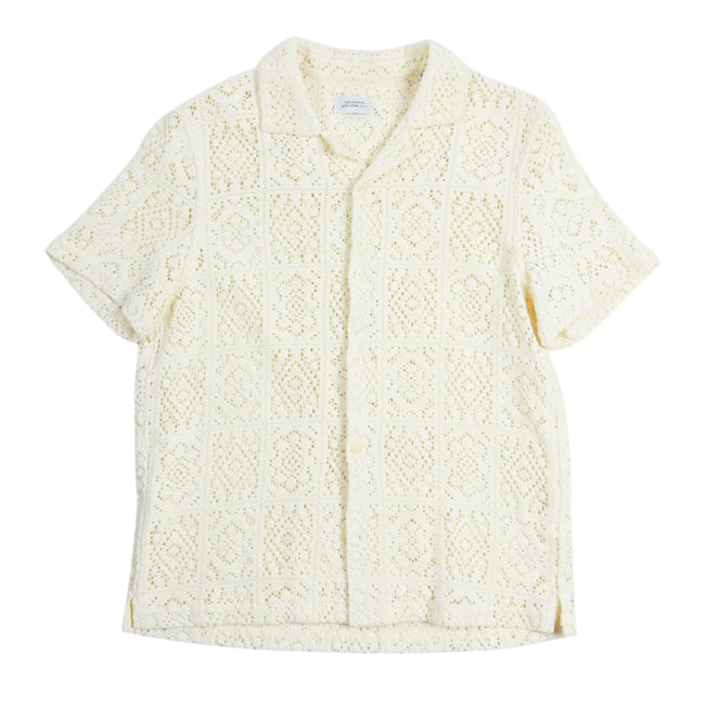 Saturdays NYC SS Crochet Camp Shirt Size Medium