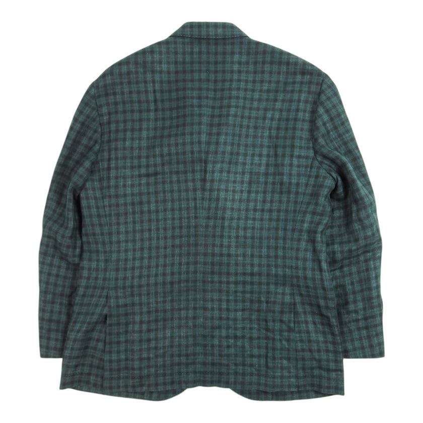 Brunello Cucinelli Green Check Blazer Size 58