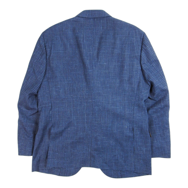 Brunello Cucinelli Blue Check Blazer Size 58