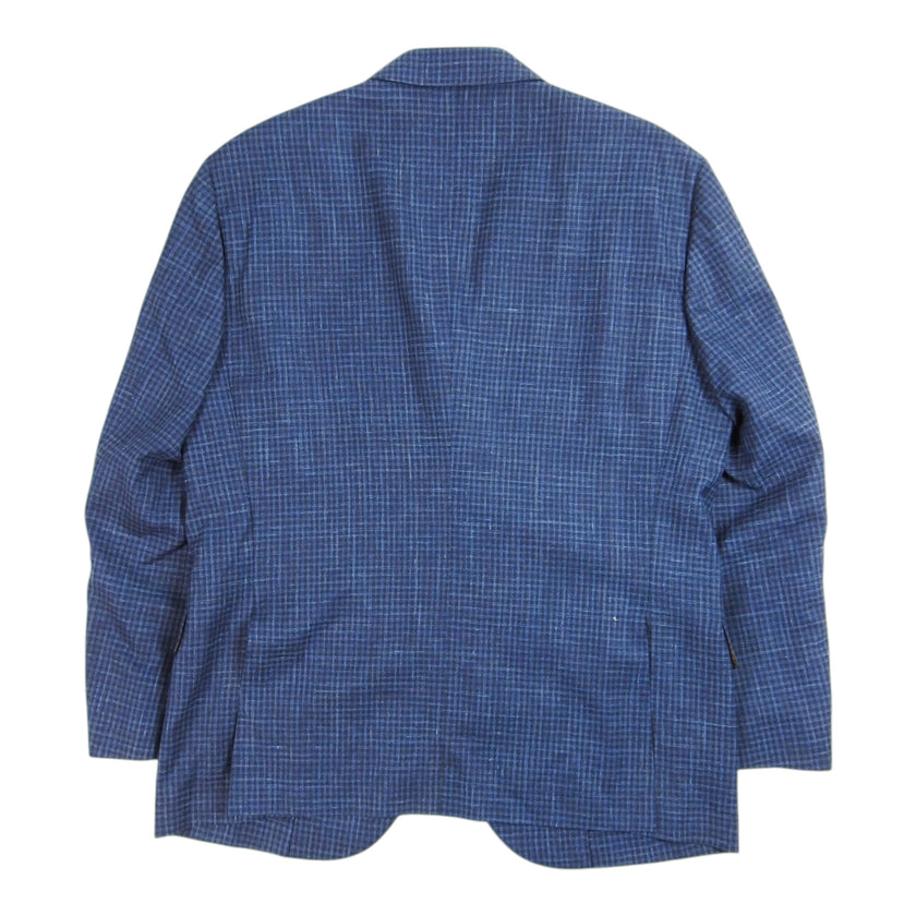 Brunello Cucinelli Blue Check Blazer Size 58