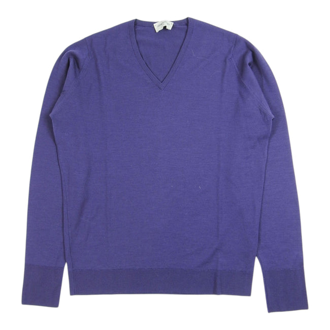John Smedley Purple V Neck Sweater Size Medium