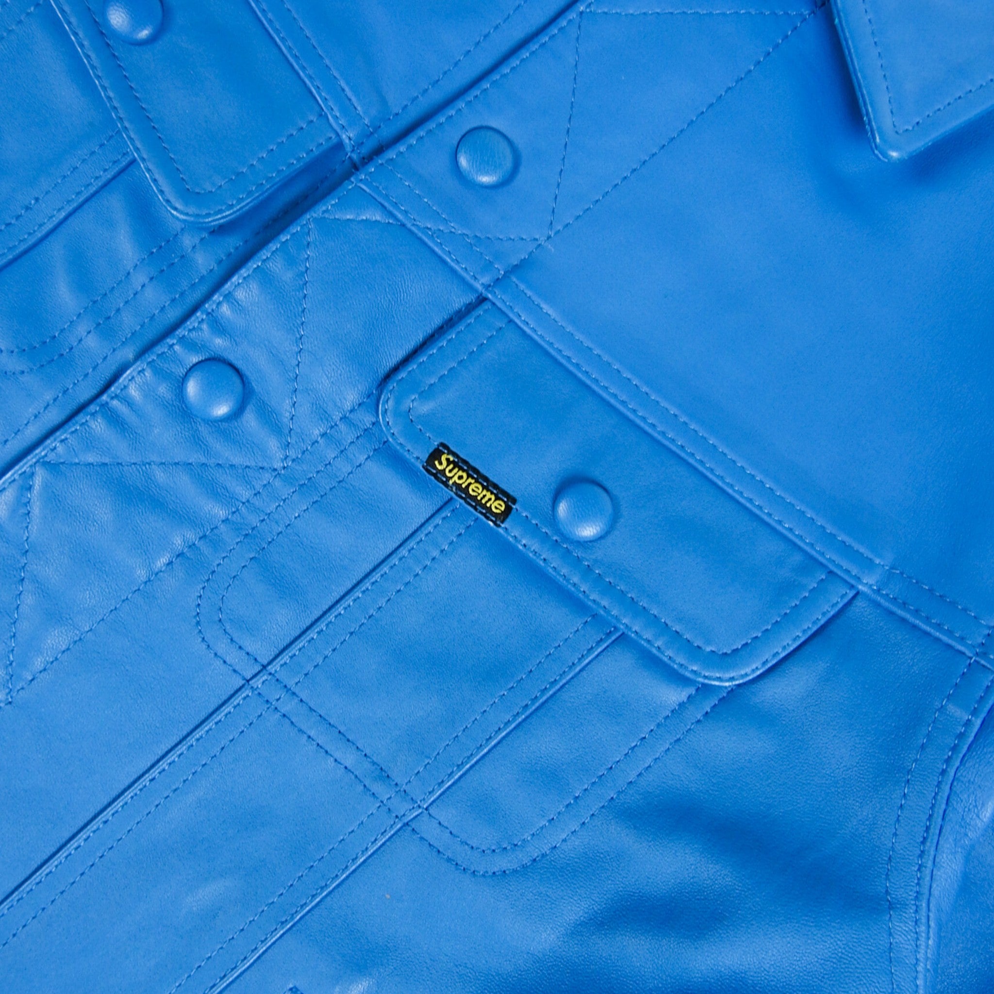 Supreme Blue Leather Jacket Size Small