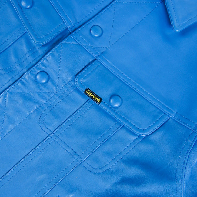 Supreme Blue Leather Jacket Size Small