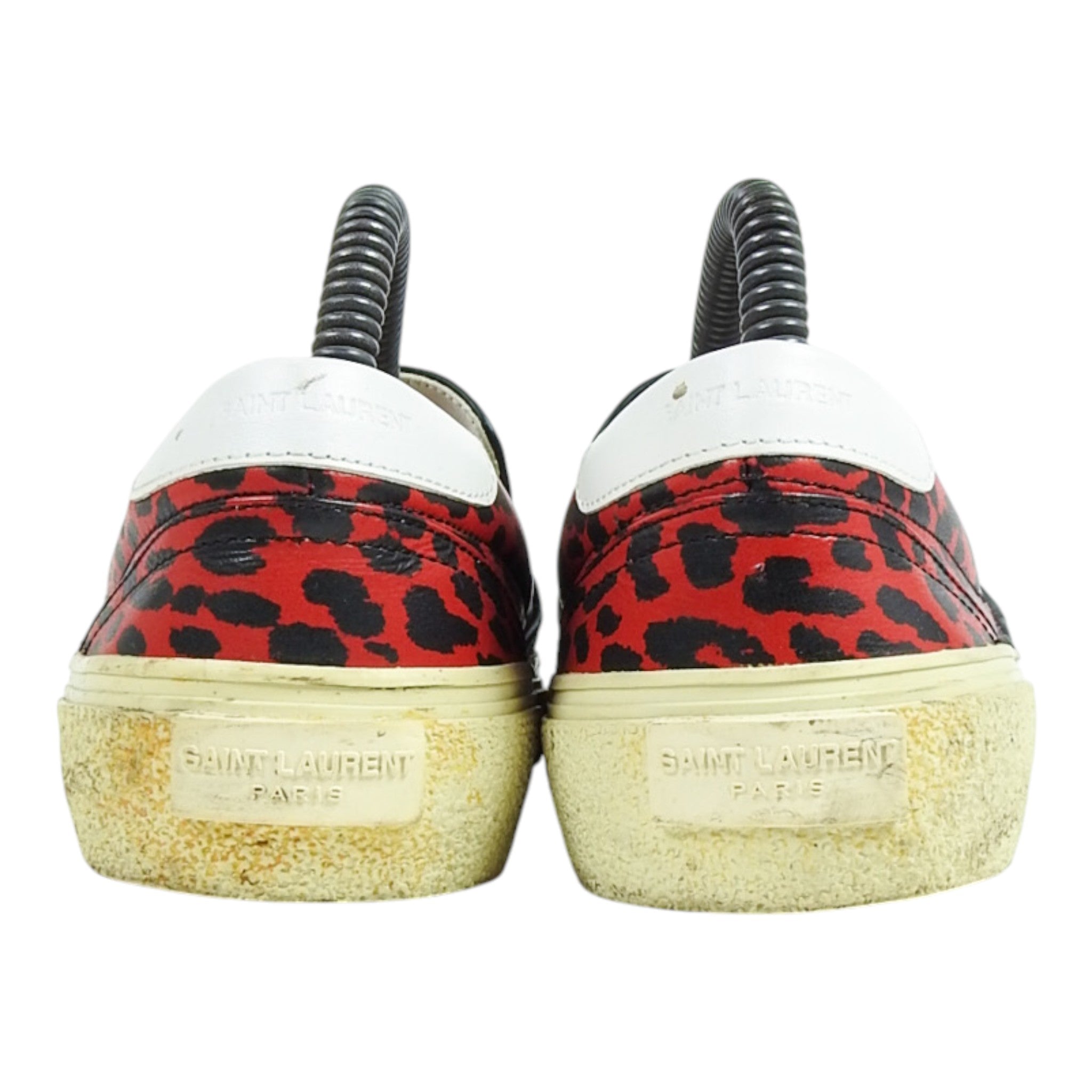 Saint Laurent Red Leopard Slip-Ons Size 39
