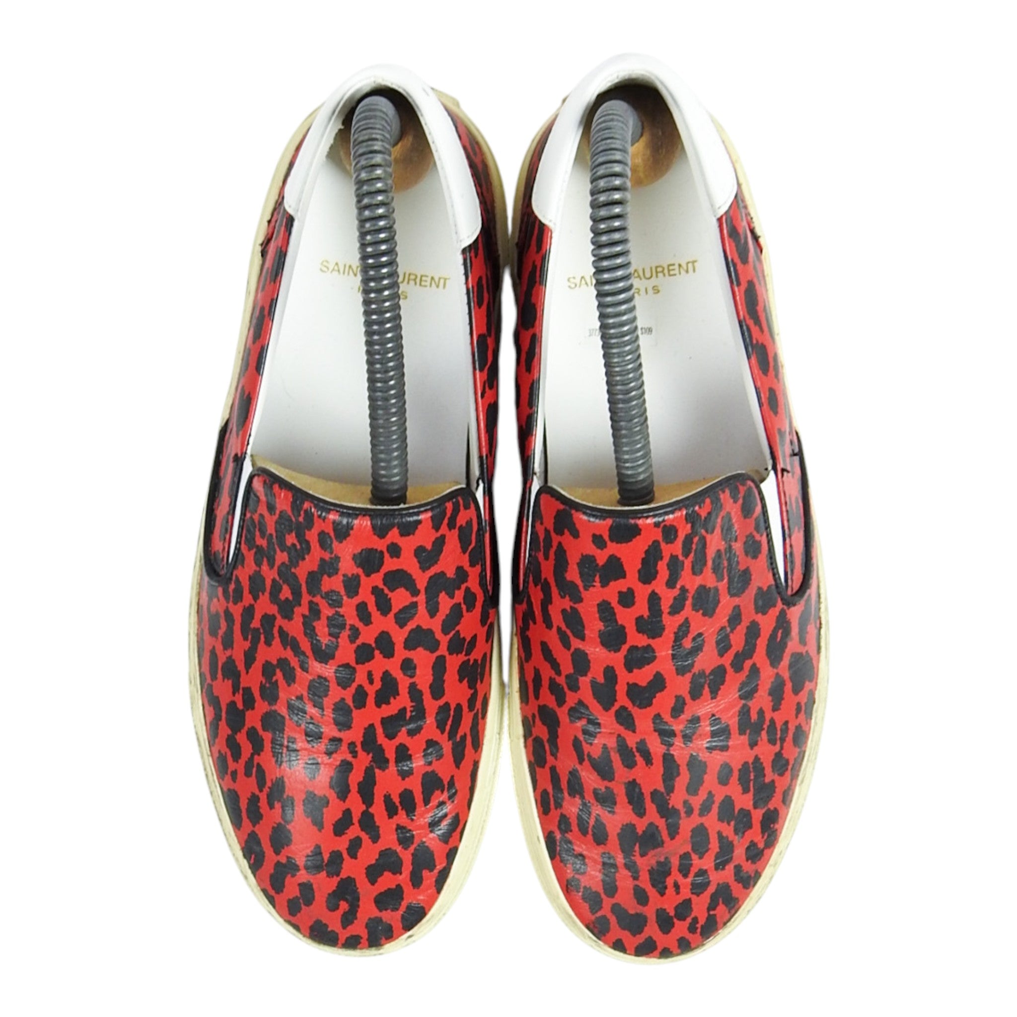Saint Laurent Red Leopard Slip-Ons Size 39