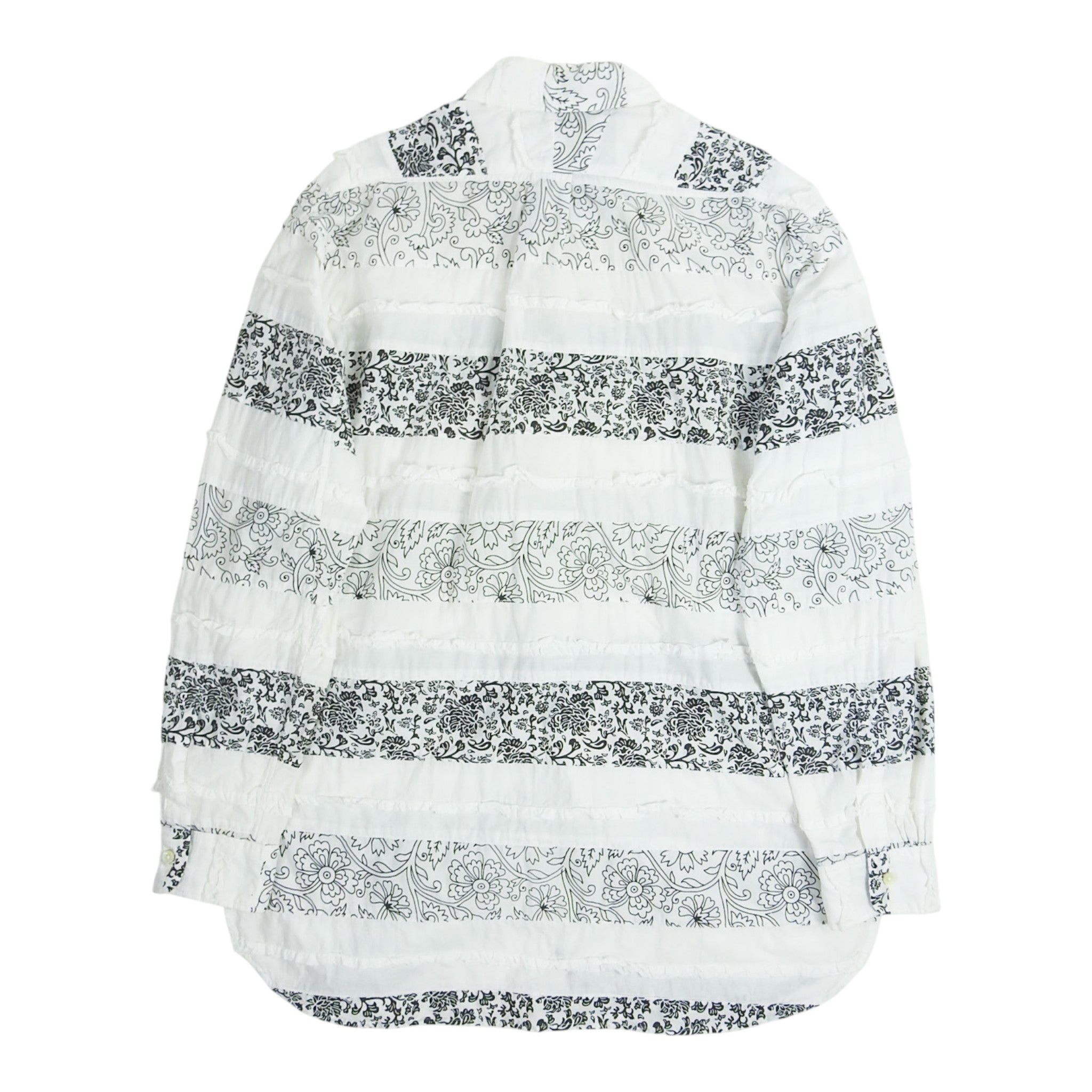 Engineered Garments White Pattern Striped LS Shirt Size Medium
