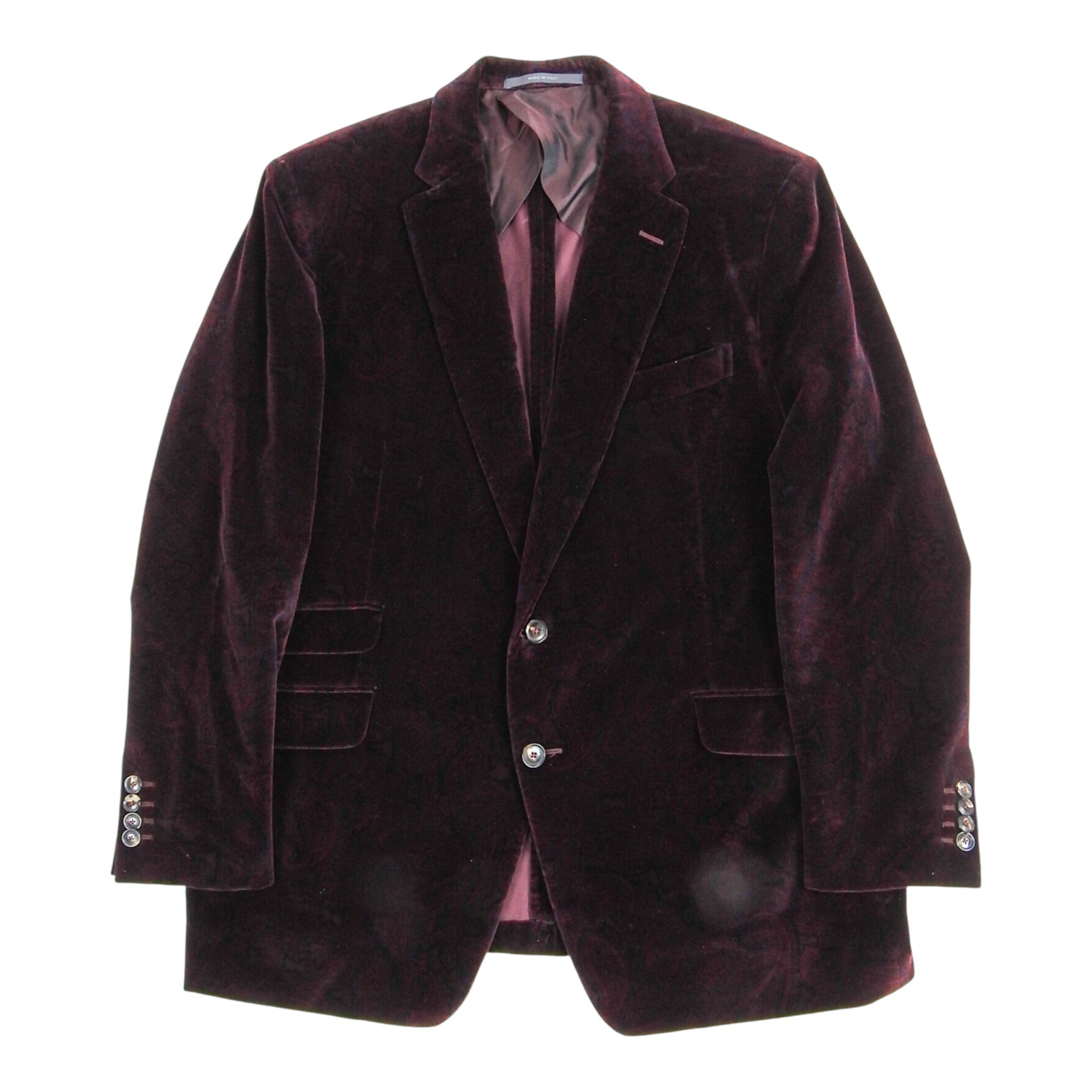 Pal Zileri Paisley Velvet Blazer Size 54