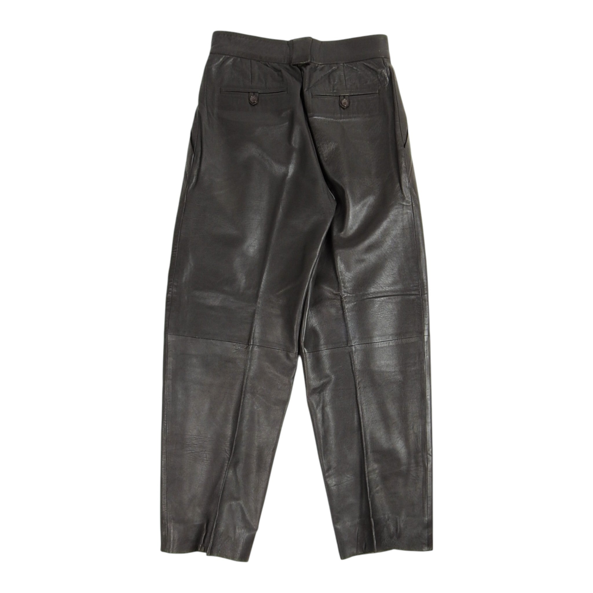 Mario Valentino Pleated Brown Leather Pants Size 44
