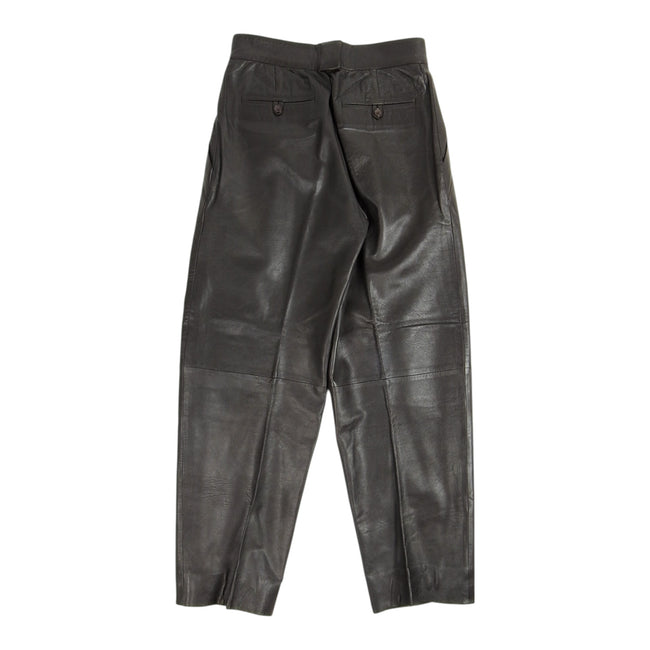Mario Valentino Pleated Brown Leather Pants Size 44
