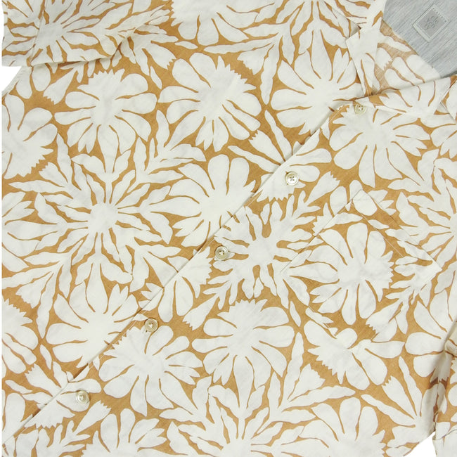 Eleventy Floral Printed SS Camp Shirt Size Small