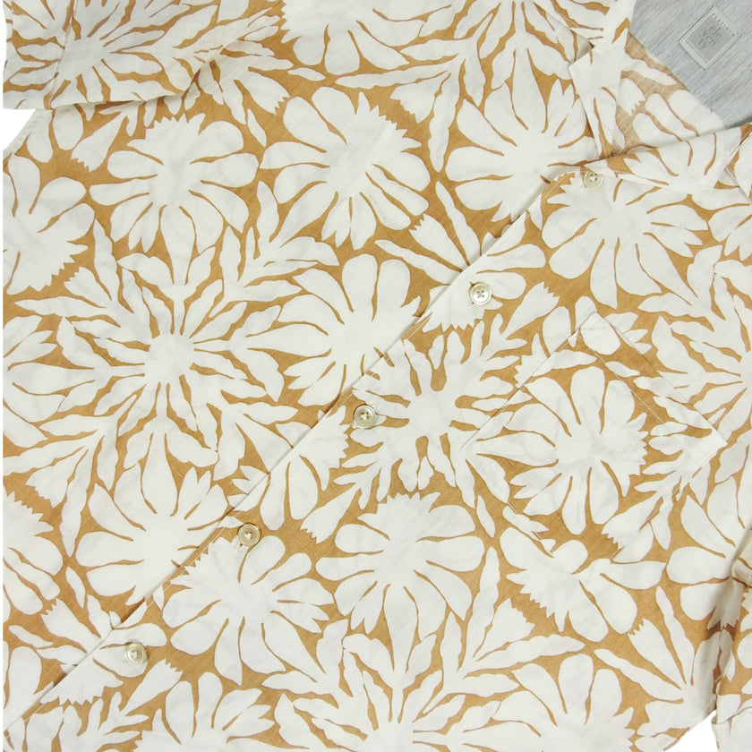 Eleventy Floral Printed SS Camp Shirt Size Small