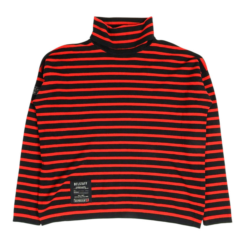Belstaff Red and Black Striped Turtleneck Size Large