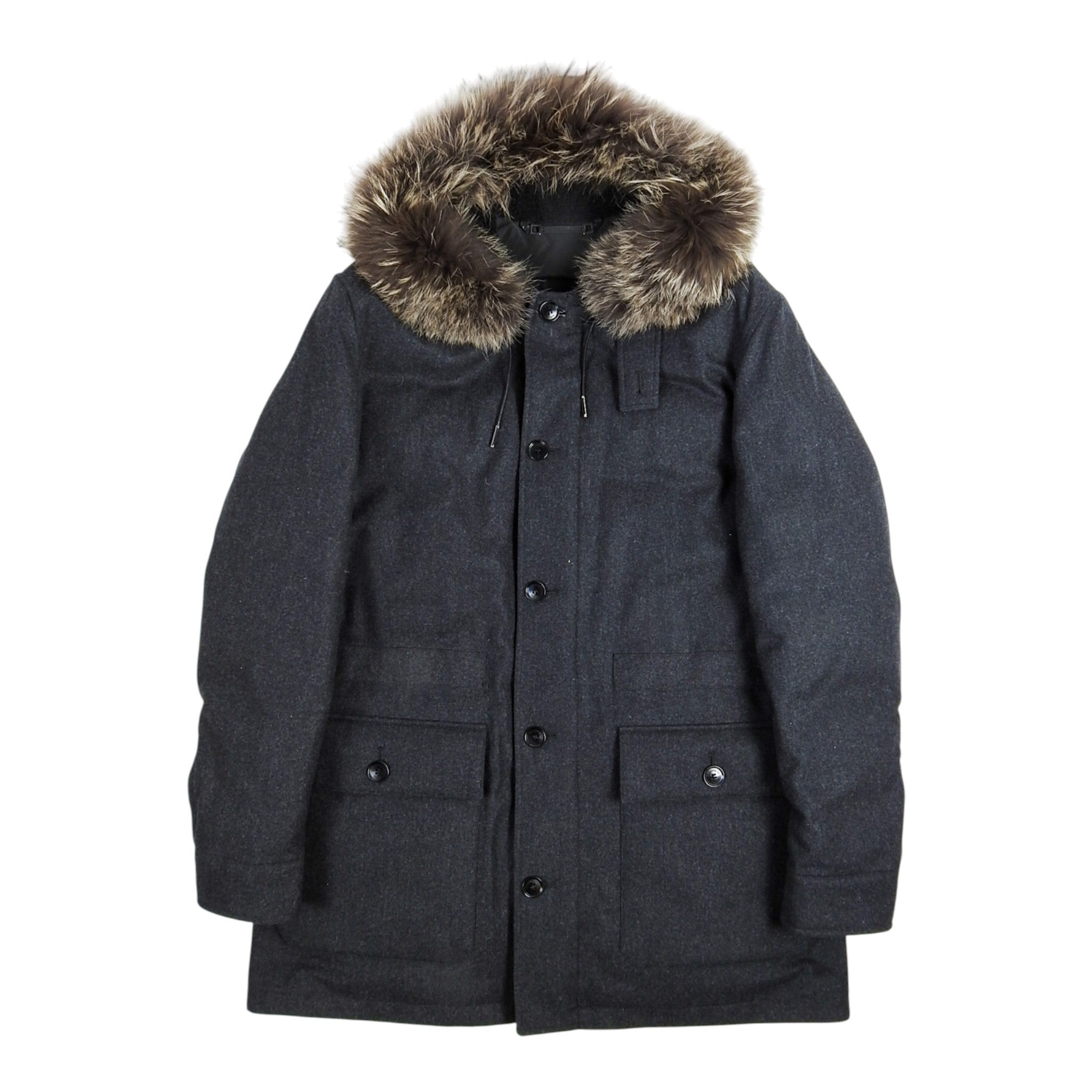 Ermenegildo Zegna Grey Wool Parka Size 54R