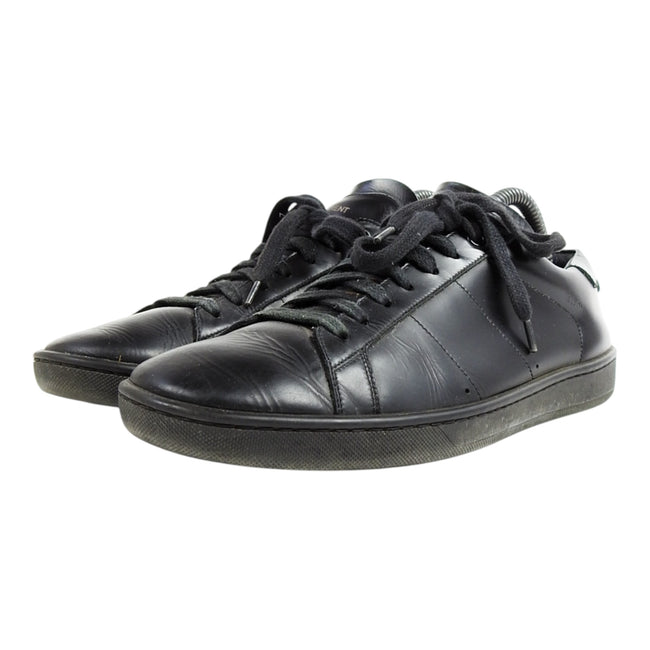 Saint Laurent Black Lowtop Leather Sneakers Size 41.5
