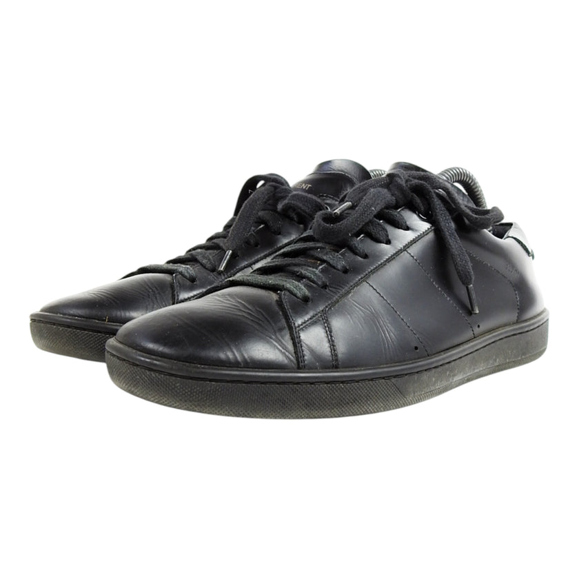 Saint Laurent Black Lowtop Leather Sneakers Size 41.5