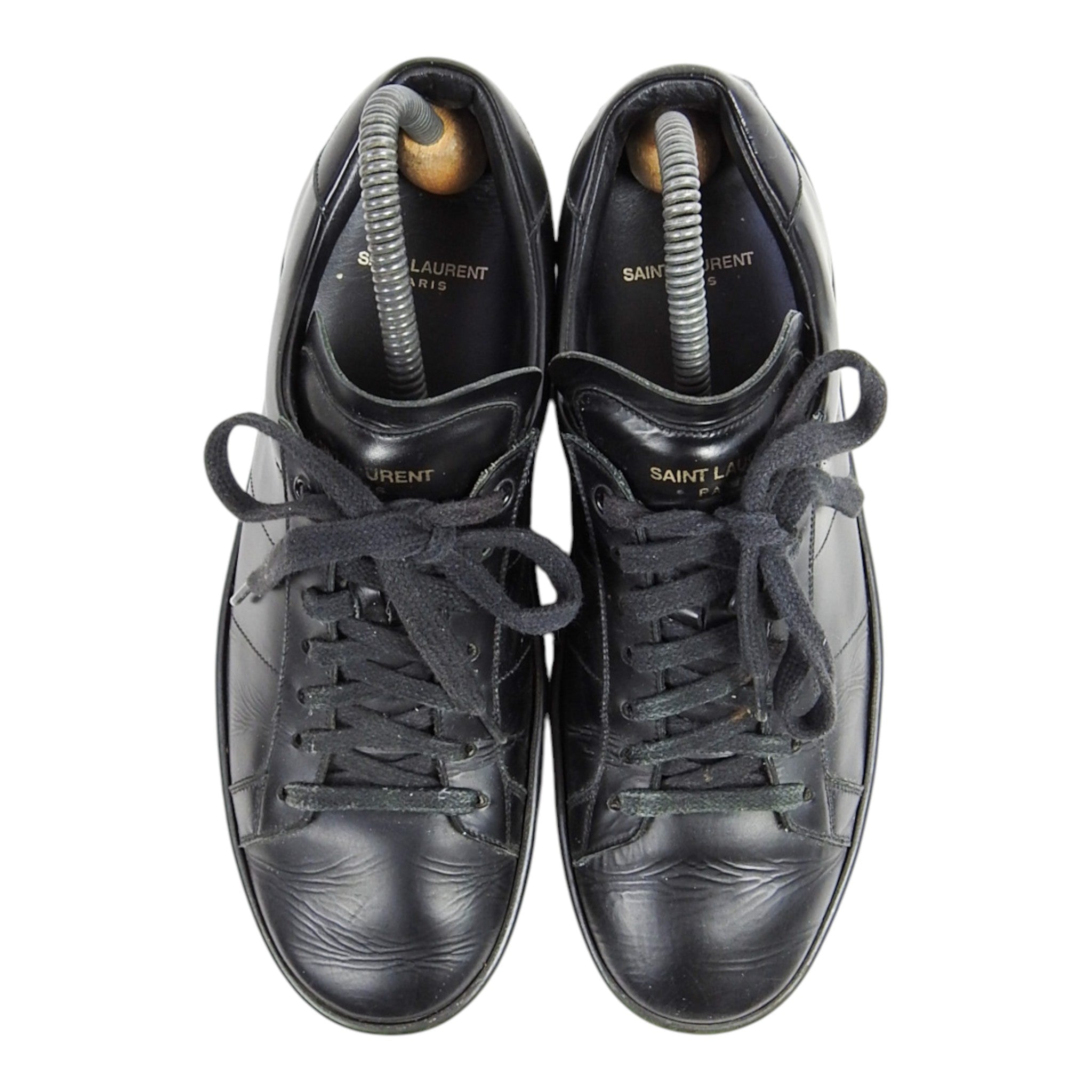 Saint Laurent Black Lowtop Leather Sneakers Size 41.5