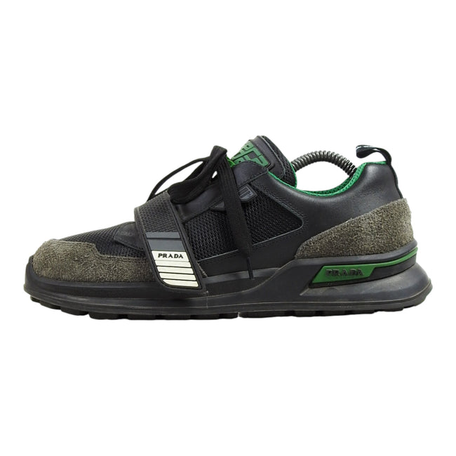 Prada Green and Black Velcro Sneaker Size 8