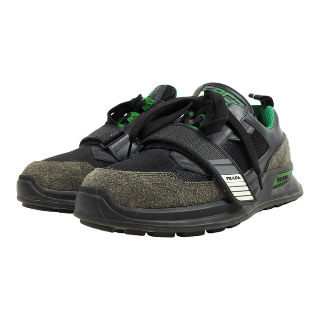 Prada Green and Black Velcro Sneaker Size 8