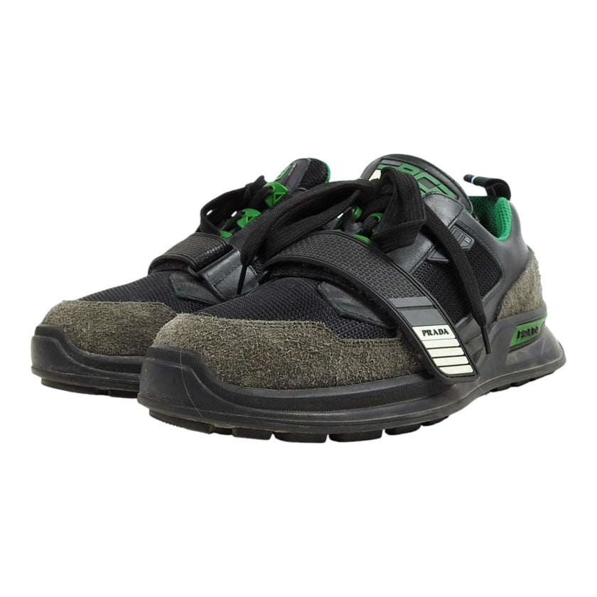Prada Green and Black Velcro Sneaker Size 8