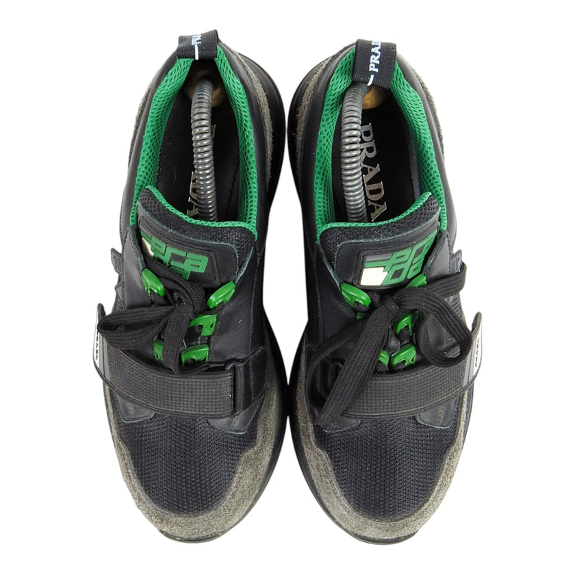 Prada Green and Black Velcro Sneaker Size 8